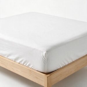 100% Cotton Fitted Bed Sheet - White - Image 2